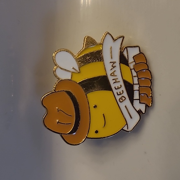 BEEHAW Cowboy Bee Enamel Pin 🤠 🐝 - Picture 8 of 8